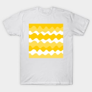 yellow and white horizontal waves pattern T-Shirt